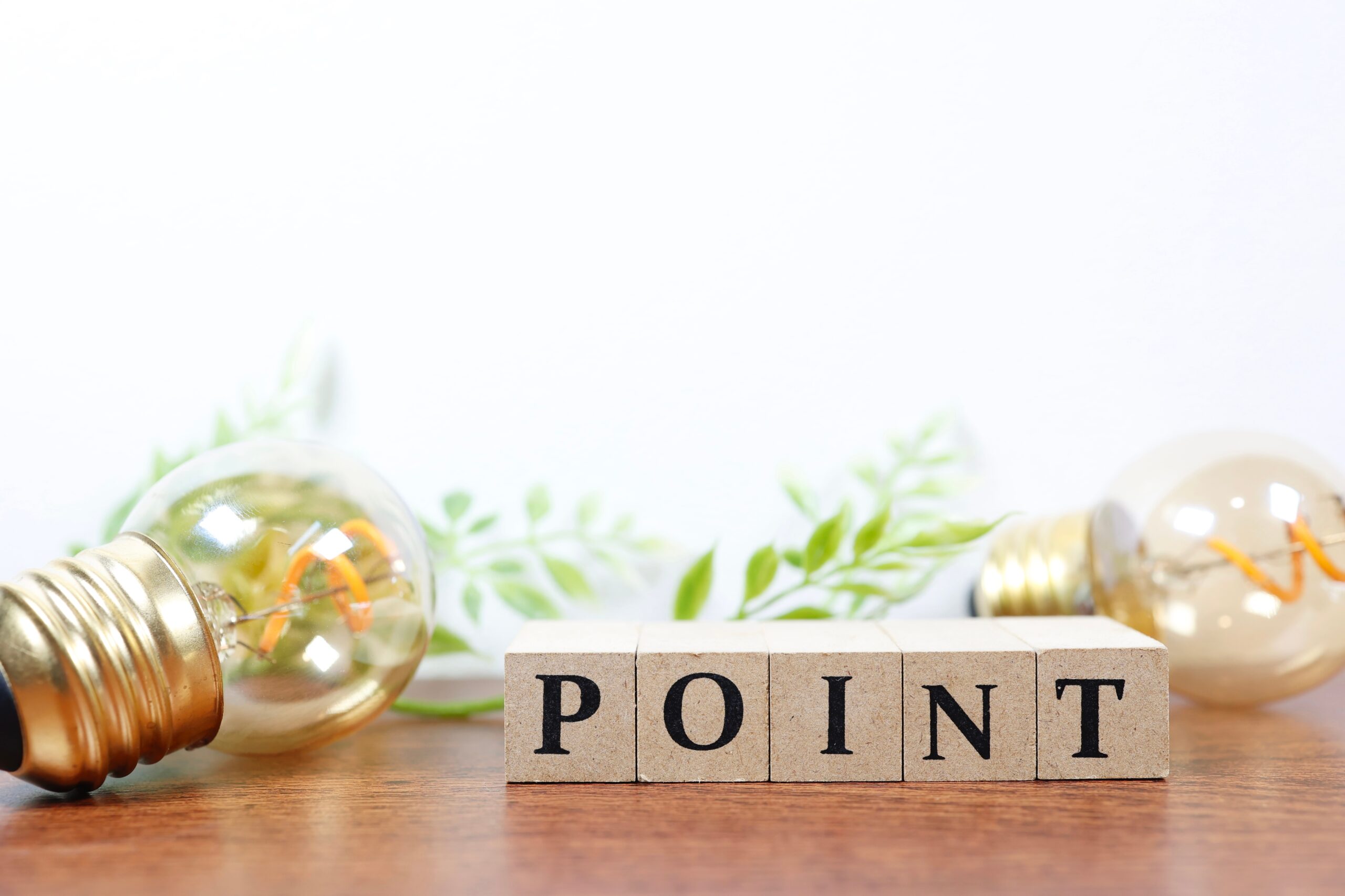 積み木に書かれたポイントの文字