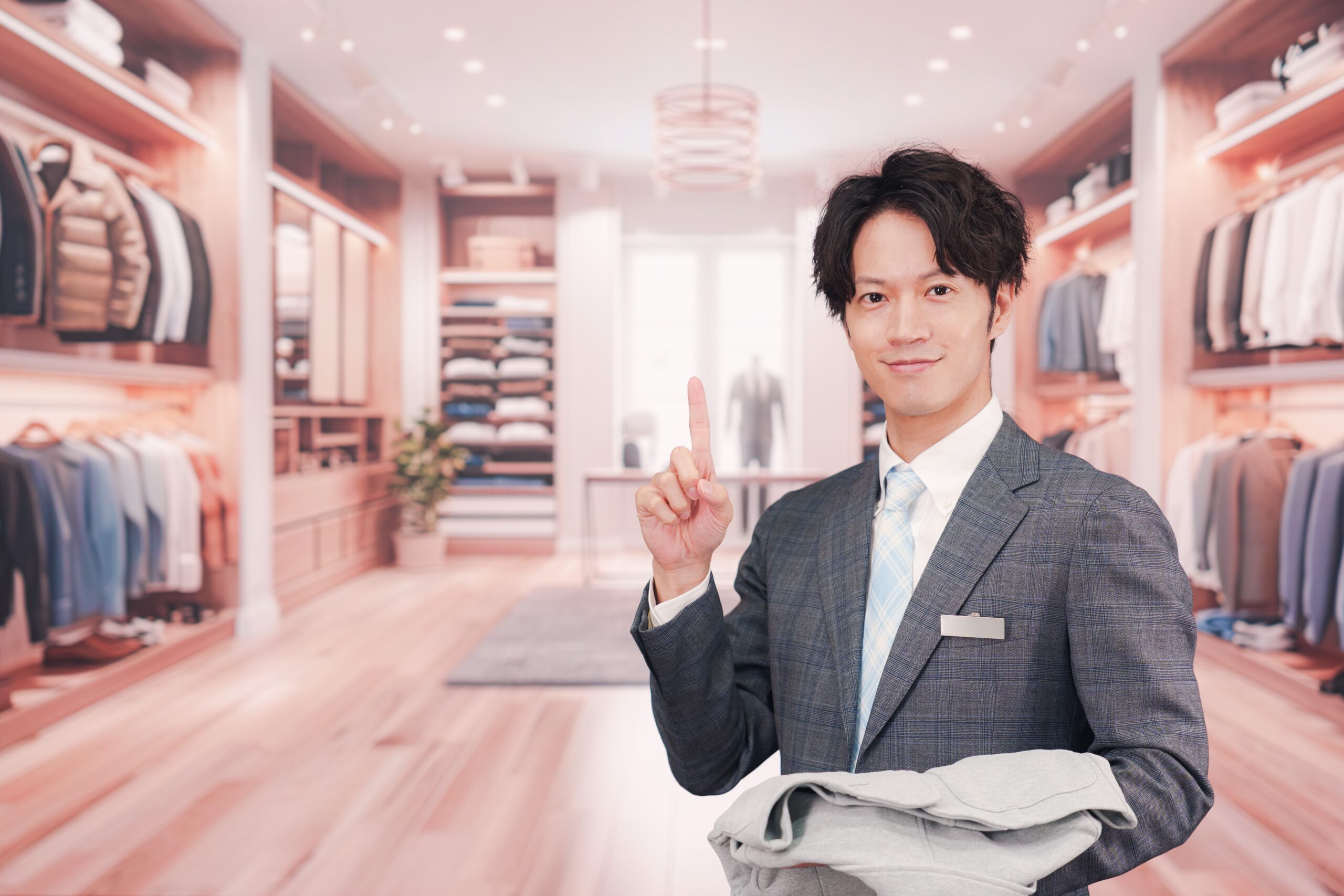 男性のアパレル店員
